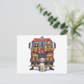 Heroic Firefighter Duo and Dalmatian Postcard Briefkaart (Staand voorkant)