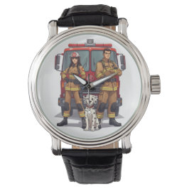Heroic Firefighters & Dalmatian Anime Wrist Watch Horloge
