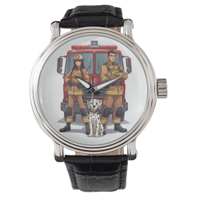 Heroic Firefighters & Dalmatian Anime Wrist Watch Horloge (Voorkant)