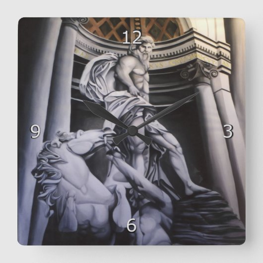 Heroic Greek / Roman Scene Vierkante Klok (Voorkant)