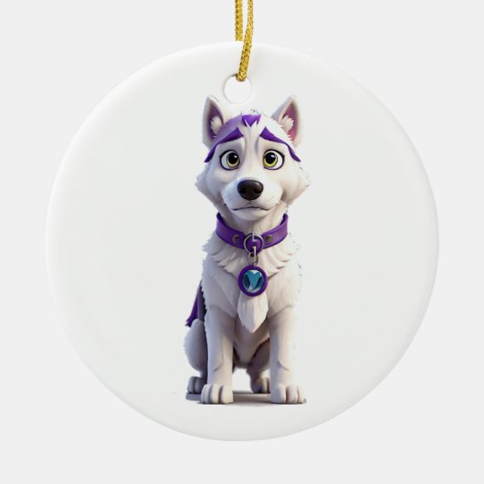 Heroic Husky Keramisch Ornament (Voorkant)