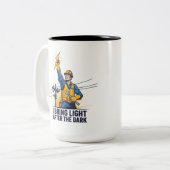 Heroic Lineman Coffee Mug Tweekleurige Koffiemok (Voorkant links)