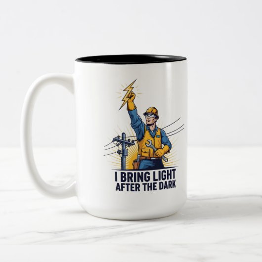 Heroic Lineman Coffee Mug Tweekleurige Koffiemok (Links)