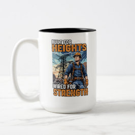 Heroic Lineman Power Line Worker Birthday Gift Tweekleurige Koffiemok