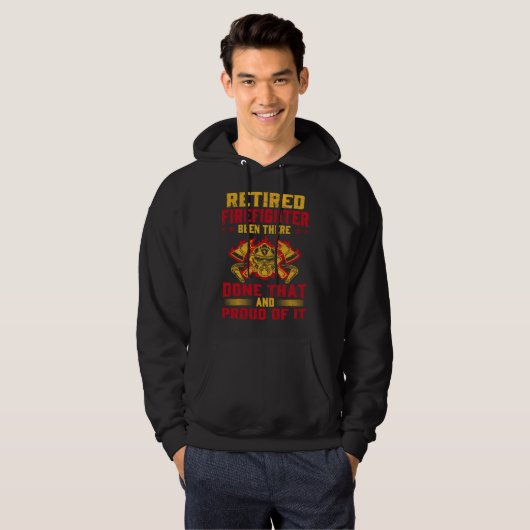 Heroic Retired Firefighter  Fireman  Idea Hoodie (Voorkant volledig)