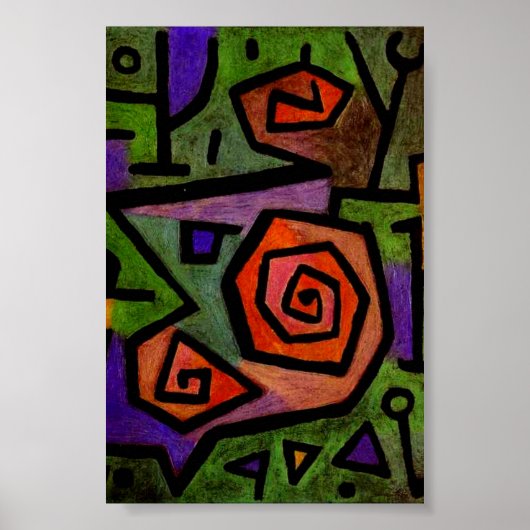 Heroic Rozen van Paul Klee Abstract Art Poster (Voorkant)