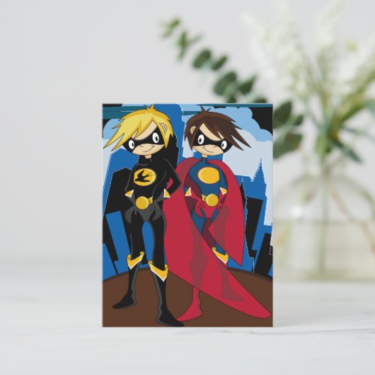 Heroic Superheroes Briefkaart (Staand voorkant)