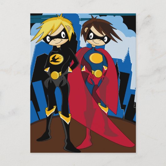 Heroic Superheroes Briefkaart (Voorkant)