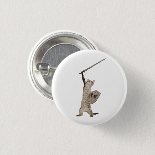 Heroic Warrior Knight Cat Ronde Button 3,2 Cm (Voorkant /achterkant)