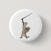 Heroic Warrior Knight Cat Ronde Button 3,2 Cm (Voorkant)