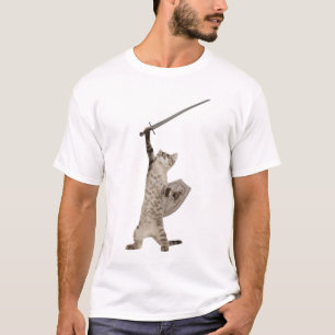 Heroic Warrior Knight Cat T-shirt