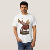 Heroic Winged Dwarf Warrior Fantasy Art T-Shirt (Voorkant volledig)