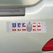 heroïne militaire hondentags op hout bumpersticker (Op auto)
