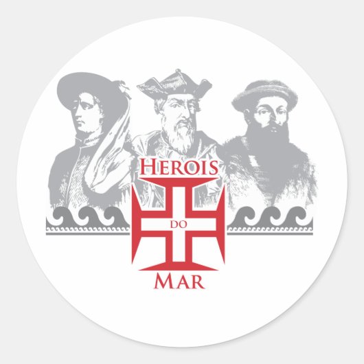 Herois do mar ronde sticker (Voorkant)