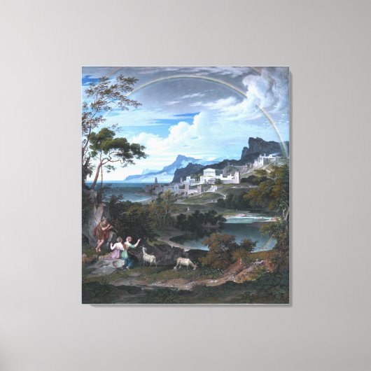 Heroïsch landschap met regenboog canvas afdruk (Voorkant)