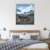 Heroïsch landschap met regenboog canvas afdruk (Insitu (Slaapkamer))