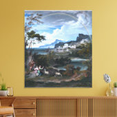 Heroïsch landschap met regenboog canvas afdruk (Insitu (Woonkamer))