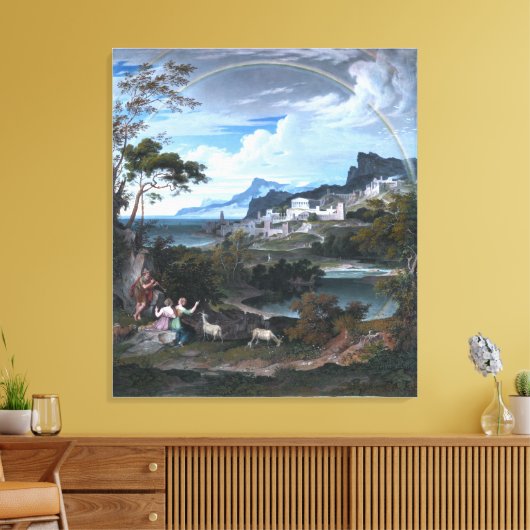 Heroïsch landschap met regenboog canvas afdruk (Insitu (Woonkamer))