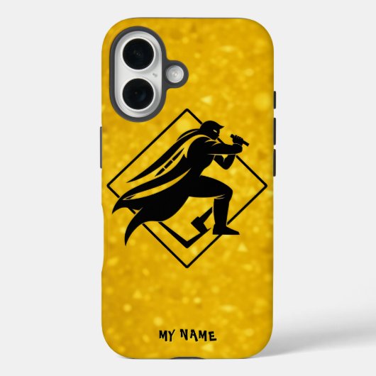 Heroïsch silhouet op Golden Glow Case-Mate iPhone Case (Achterkant)