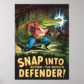 Heroïsche Alligator Comic Style Bayou Defender Poster (Voorkant)
