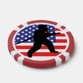 Heroïsche brandweervlag ontwerp brandslang poker chips (Enkel)