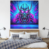 Heroïsche Cyberpunk Vibe Canvas Afdruk (Insitu (Slaapkamer))