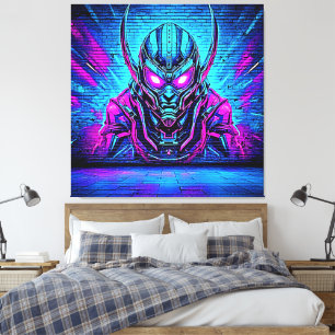 Heroïsche Cyberpunk Vibe Canvas Afdruk