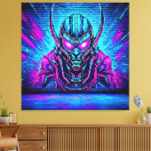Heroïsche Cyberpunk Vibe Canvas Afdruk (Insitu (Woonkamer))