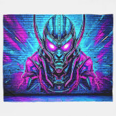 Heroïsche Cyberpunk Vibe Fleece Deken (Voorkant (Horizontaal))