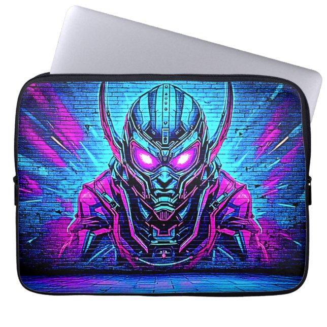 Heroïsche Cyberpunk Vibe Laptop Sleeve (Voorkant)