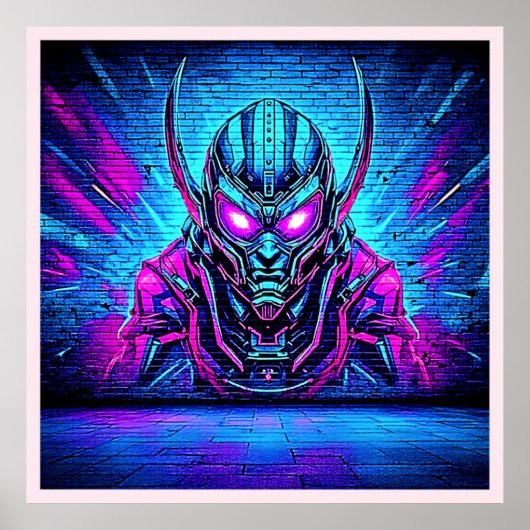 Heroïsche Cyberpunk Vibe Poster (Voorkant)