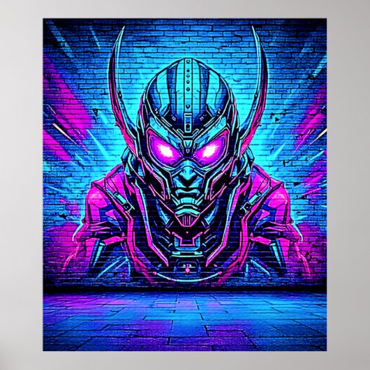Heroïsche Cyberpunk Vibe Poster (Voorkant)