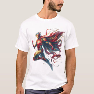 Heroïsche gloed: handgeschilderde superheldenkunst t-shirt