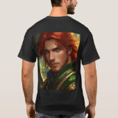 Heroïsche roodharige Swordsman Fantasy T-shirt (Achterkant)