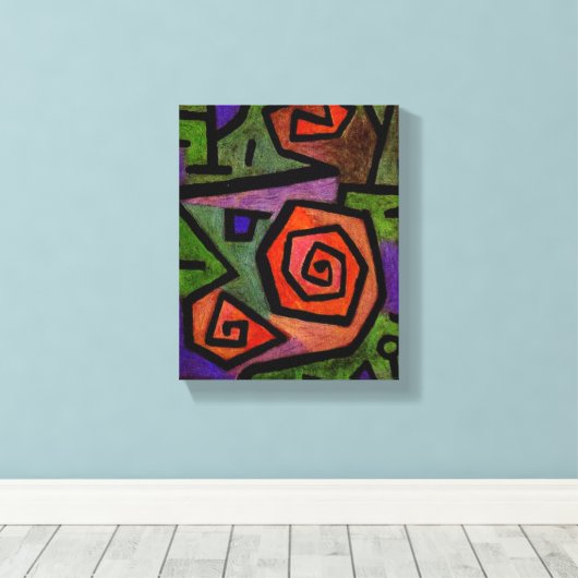 Heroïsche Rozen van Paul Klee Abstracte moderne ku Canvas Afdruk (Insitu (Houten vloer))