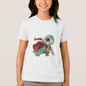 Heroïsche Zee Schildpad in Red Cape Tri-Blend Shirt (Voorkant)