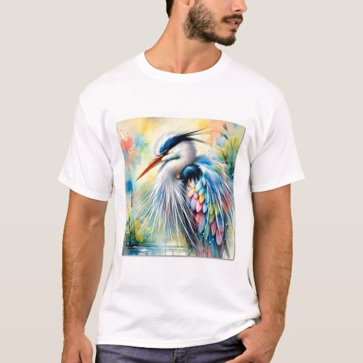 Heron 170624AREF113 - Watercolor T-shirt (Voorkant)