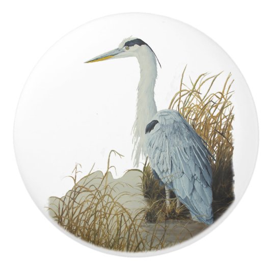 Heron aan de rand van Marsh Keramische Knop (Voorkant)