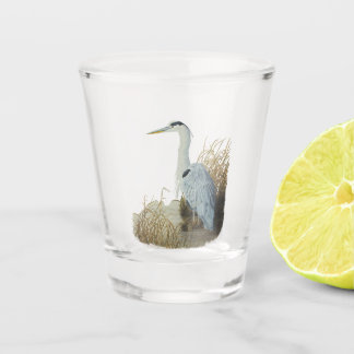 Heron aan de rand van Marsh Shot Glas