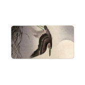 Heron at Full Moon, 1900-1930 by Ohara Koson Etiket (Voorkant)