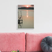 Heron begroet de stijgende zon op de Dock 8x11,77 Canvas Afdruk (Insitu (Woonkamer))