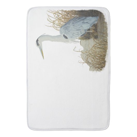 Heron bij Marsh Edge Bath Mat (Voorkant Verticaal)
