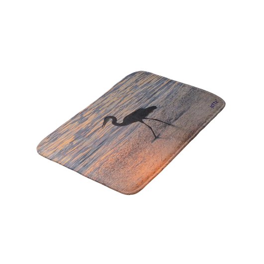 Heron bij Sunrise Bathmat Badmat (Gekanteld)