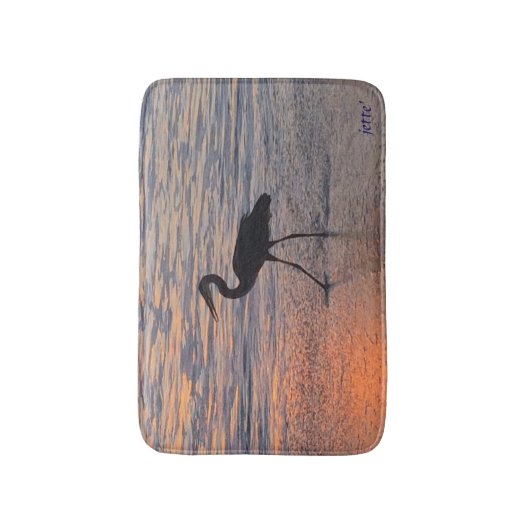 Heron bij Sunrise Bathmat Badmat (Voorkant Verticaal)