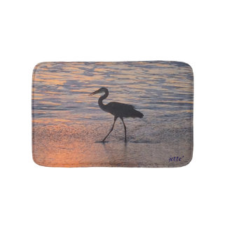 Heron bij Sunrise Bathmat Badmat