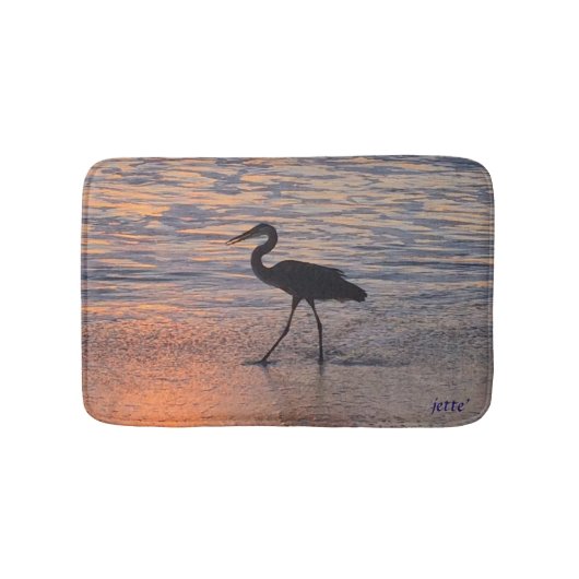 Heron bij Sunrise Bathmat Badmat (Voorkant)