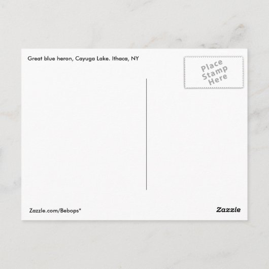 Heron bij Sunset Briefkaart (Achterkant)