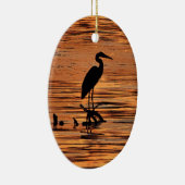 Heron bij Sunset Keramisch Ornament (Rechts)