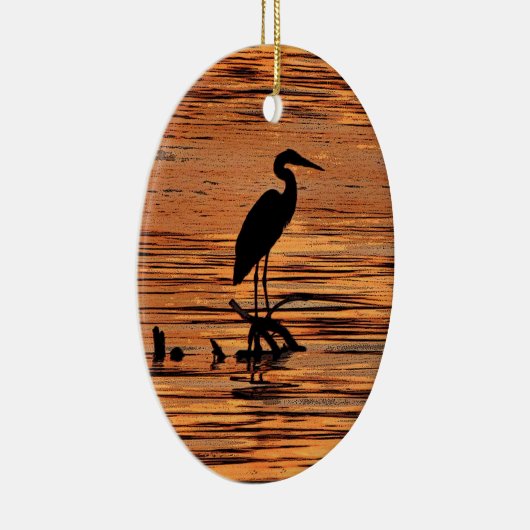 Heron bij Sunset Keramisch Ornament (Rechts)