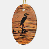 Heron bij Sunset Keramisch Ornament (Links)